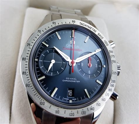 omega speedmaster blue face.